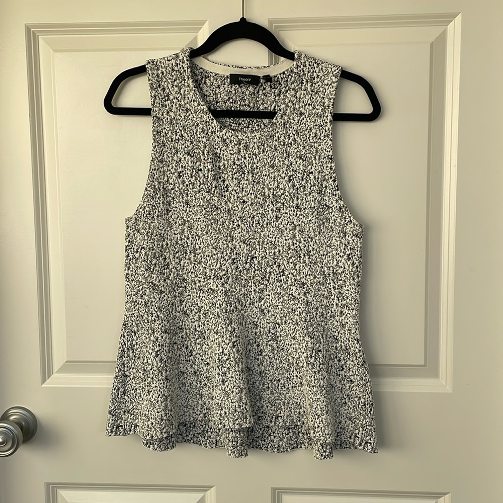 White and Black Theory peplum top